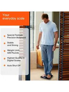 Pè<span class=keywords><strong>se</strong></span>-personne intelligent numérique multifonction haute définition en verre trempé avec plateforme large, capacité 390 lbs. Fitness à domicile en plein air - Product Image 2