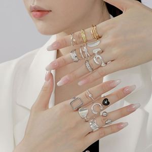 Dylam Trending No Moq <b>Stacking</b> Eternity Chunky Promise 18k Gold Plated Custom Adjustable Engagement Wedding <b>Rings</b> - Product Image 2