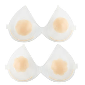 女性用シリコーン透明通気性シームレスハーフカップバックレスワンピースセクシー防水ブラ - Product Image 2