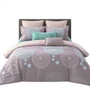 Poland Stock Artistic Mandala Cotton <b>Bedding</b> Set <b>Mauve</b> Teal Bohemian Duvet Cover for B&B EU Dropshipping 3pcs - Product Image 1