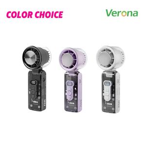 Ventilateur portable transparent Verona avec éclairage LED, affichage numérique, rechargeable, fabriqué en Chine pour les voyages en extérieur - Product Image 3