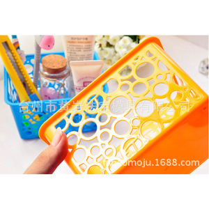 กล่องเก็บปากกาสีลูกกวาดขนาดเล็ก 14x8x11.3 ซม. ตะกร้าจัดระเบียบพลาสติกทรงสี่เหลี่ยมวางซ้อนกันได้ - Product Image 2