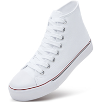 Chaussures montantes blanches personnalisées pour femmes 2025 – Légères, respirantes, pour la marche, en toile et caoutchouc, nouveau design de haute qualité