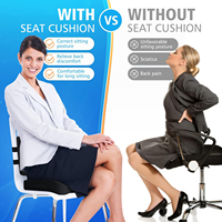 Sangle réglable oreiller de soutien lombaire utilisation au bureau sciatique soulagement de la douleur coussins de chaise couverture lavable mousse à mémoire voiture voyage