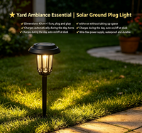 Lampe solaire pour pelouse, lumière de jardin en cristal, alimentée par batterie, angle de faisceau de 120 degrés, lumière chaude douce 2700K