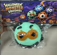 Jouet Squishy Halloween Visage de Chien Changeant, Jouet Doux à Presser, Jouet Créatif Anti-Stress à Visage Changeant pour Enfants