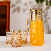 Ensemble de pichets à bière en verre borosilicate de haute qualité, couleur ambre, avec logo personnalisé, design moderne, passe au lave-vaisselle, grande capacité