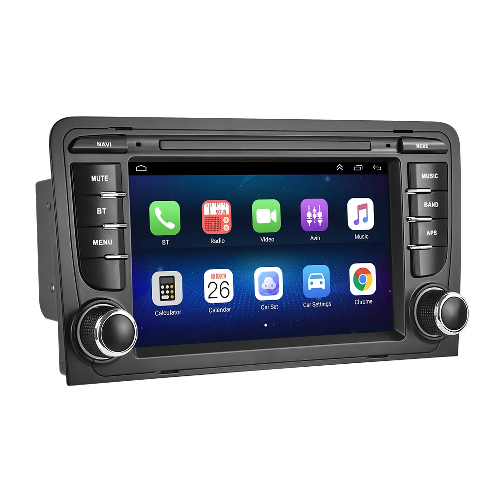 2 + 32G Carplay Android 10,0 coche Radio Estéreo 7 "Pantalla GPS Wifi Carplay DSP BT para Audi A3 8P/8P1 S3 RS3 Sportback