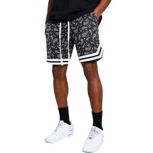 Shorts de basketball pour hommes en nylon et polyester, imprimé bandana, maille respirante, pour l'été – Vente en gros - Product Image 2