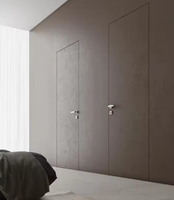 Portes intérieures modernes en bois blanc pour chambres à coucher, système invisible et dissimulé pour la conception d'intérieur des villas