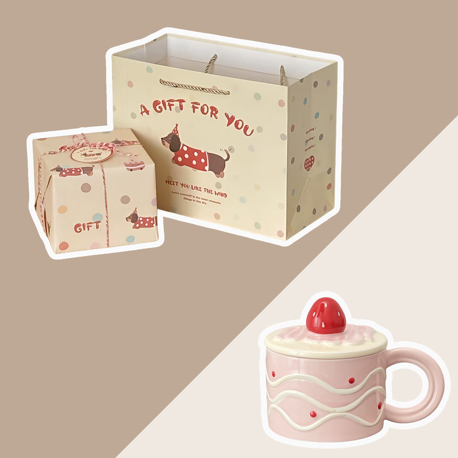 Coffret rose + pochette cadeau - cuillère incluse