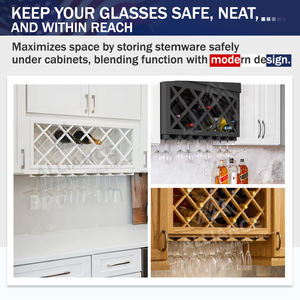 GH30 30 "W x 1 1/2" H x 12 "D Porte-verres à vin suspendus en stock American Warehouse Livraison rapide Cuisine Porte-verres en bois - Product Image 2