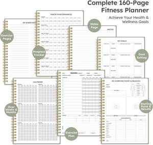 Wholesale Custom A5 <strong>Spiral</strong> Fitness Workout Journal Workout Log Book Tracking Wellness Goals Hardcover Planner <strong>Notebook</strong> Printing - Product Image 5
