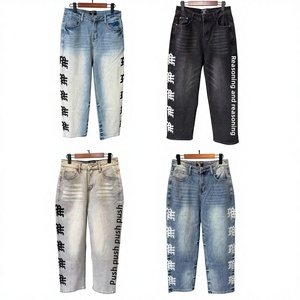 Jeans Unisex EMOTION Blu Bestseller, <span class=keywords><strong>Pantaloni</strong></span> in Denim Ricamati <span class=keywords><strong>di</strong></span> Alta Qualità - Product Image 2