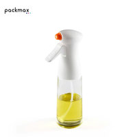 Bouteille pulvérisateur cylindrique en verre et PP 200 ml pour huile d'olive, cuisson, barbecue, salade et pâtisserie