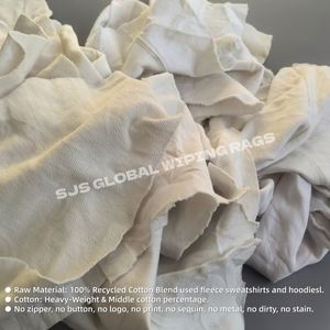 Chiffons en coton recyclé, chiffons en molleton blanc, morceaux coupés, 10 kg de chiffons en coton blanc, 8 kg de chiffons en coton blanc - Product Image 4