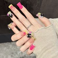 Ongles artificiels de luxe faits à la main en acrylique 3D en forme de canard, réutilisables et personnalisables