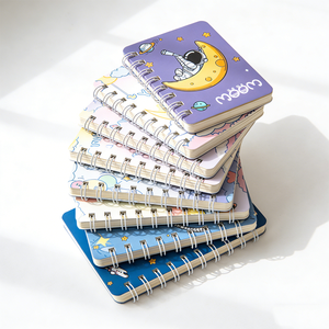 Quaderno A7 a <span class=keywords><strong>Spirale</strong></span> in Bambù <span class=keywords><strong>con</strong></span> Stampa UV, 80 Fogli, Design Cartone Animato Ispirazionale, Regalo Carino per Bambini delle Elementari - Product Image 2