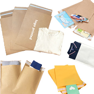 Sac d'expédition en carton <span class=keywords><strong>kraft</strong></span> recyclable avec logo personnalisé, auto-adhésif, écologique, pour vêtements, vente en gros - Product Image 4