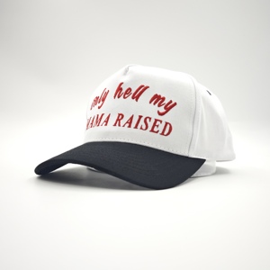 Casquette de baseball bicolore personnalisée de haute qualité, style 5 panneaux en forme de A, en coton, avec logo brodé en relief 3D, base bicolore - Product Image 2