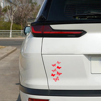 Autocollant de voiture papillon créatif holographique, autocollant laser personnalisé, couvre les rayures, durable, universel, convient pour BMW Toyota Honda