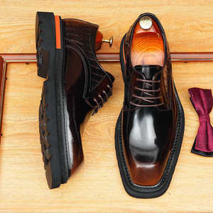 Zapatos planos de hombre de cuero genuino de alta calidad - una nueva marca de zapatos suaves para hombre a la moda con propiedades antideslizantes - Product Image 1