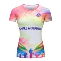 Sublimation de haute qualité impression couleur personnalisée 90% Polyester 10% Spandex Sport t-shirt pour la course et la campagne ou l'élection