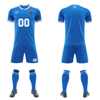 Jersey Sepak Bola Sublimasi Custom Terlaris, Set Pakaian Sepak Bola Cepat Kering, Bernapas, Lengan Pendek, Seragam Sepak Bola Pria