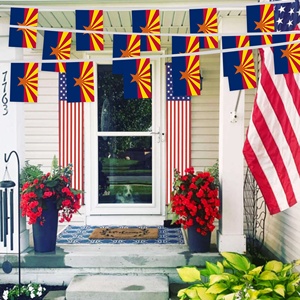 Banderines Rectangulares Personalizados al por Mayor con la Bandera de Arizona, EE. UU., Resistentes al Agua, con Estrellas de Cobre, para Decoración de Eventos del 4 de Julio - Product Image 3