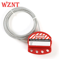 Verrou de sécurité réglable en acier WZNT avec câble, dispositif de blocage LOTO avec déport de 70 mm et 2 clés