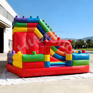 Ticari PVC Su Geçirmez Kiralık Parti Oyun Evi Kaydıraklı Kombinasyon Çizgi Film Renkli Zıplama Evi Çocuklar İçin Atlama Şatosu - Product Image 6