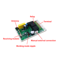 Récepteur de relais 2 canaux 433 MHz AC220V + émetteur RF, interrupteur de commande à distance sans fil pour moteur, marche avant, marche arrière, rideau électrique
