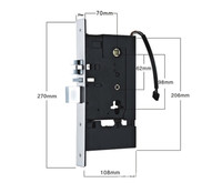 Kunci pintu Hotel kunci pembaca kartu RFID Mortise Eropa dengan sistem manajemen perangkat lunak kunci kunci Hotel elektronik