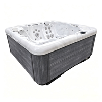 Jacuzzi VIRLUX para 5 Personas con Hidromasaje, Bañera de Acrílico, 69 Jets, Diseño Moderno Cuadrado Independiente para Spa al Aire Libre