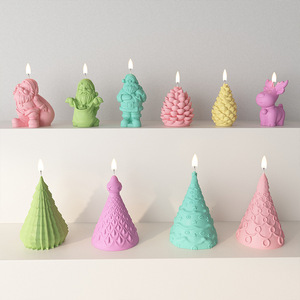 Moule en silicone INTODIY pour bougie aromatique en forme de sapin de Noël, facile à démouler, pour pendentif décoratif en plâtre - Product Image 2