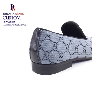 Dreamy Strark Fashion Handmade Custom Suede Loafer Four Season Fabric and <b>Beads</b> Detail for Men Casual Shoe Four Wedding Office - Product Image 4
