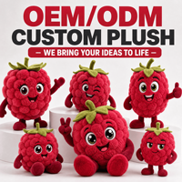Peluche de Mascota de Frambuesa Personalizado OEM ODM, Juguete de Peluche Suave al por Mayor, Animal de Peluche Personalizado, Regalo Promocional Directo de Fábrica