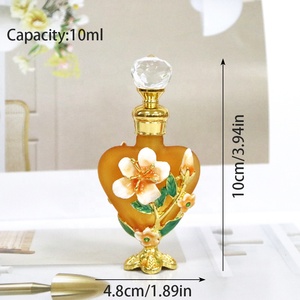 Botella de Perfume de Metal de 10 ml con Diseño de Flor de Ohia Hawaiana, Botella de Vidrio Vacía para Aceites Esenciales, Attar, Fragancia, Recargable, para Regalo # 10105 - Product Image 5