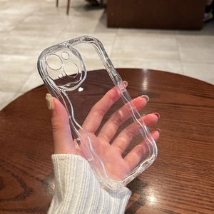 เคสโทรศัพท์ใสลายคลื่น ป้องกันการกระแทก ขอบนุ่ม ฝาหลังใส สำหรับ iPhone 13 Pro Max 14 15 - Product Image 4