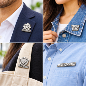 Custom Silver Plated English Text Logo Metal Lapel Pins for Club Team Corporate Events OEM ODM - Product Image 3
