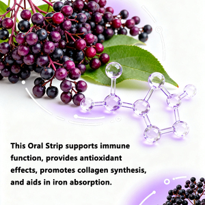 Ekstrak Elderberry dukungan imun/strip tipis Oral asam askorbat dari produsen suplemen Herbal antioksidan - Product Image 4