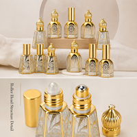 Flacons roll-on en verre gaufré doré de luxe 8ml 15ml pour huiles essentielles et parfums