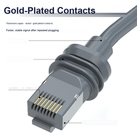 Câble d'extension RJ45 Cat7 0,2 m, câble réseau Ethernet blindé étanche, ROHS CE FCC pour utilisation en extérieur, gris 1200 Mbps