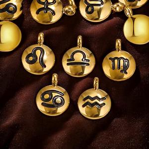 Colgantes del Zodiaco Chapados en <span class=keywords><strong>Oro</strong></span> <span class=keywords><strong>de</strong></span> 18K, Dije Redondo <span class=keywords><strong>de</strong></span> Acero Inoxidable <span class=keywords><strong>con</strong></span> Esmalte y Signo del Zodiaco, Colgante <span class=keywords><strong>de</strong></span> <span class=keywords><strong>Moneda</strong></span> <span class=keywords><strong>con</strong></span> Constelación para Joyería DIY - Product Image 3