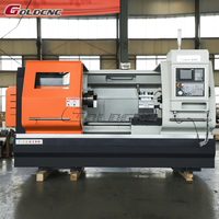 Tour CNC horizontal à lit plat GOLDCNC CAK6180 haute précision et robuste avec commande FANUC pour le tournage de grands arbres, disques et pièces en cuivre