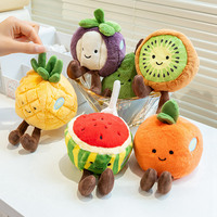 Hete Verkoop Cartoon Fruit Knuffels Zacht 3d Appeltomaat Simulatie Fruitpop Schattige Banaan Oranje Knuffel