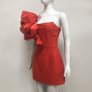 Vestido Lujoso de Cumpleaños de Noche Tipo Venda para Mujer <span class=keywords><strong>Rochi</strong></span> De Seara para Fiesta de Boda Rojo Sexy Entallado Mini Vestido de Graduación con Flores - Product Image 3