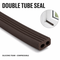 Xinhong XHMC - Bande d'étanchéité en mousse de silicone avec tube double creux, auto-adhésive, pour portes et fenêtres, OEM