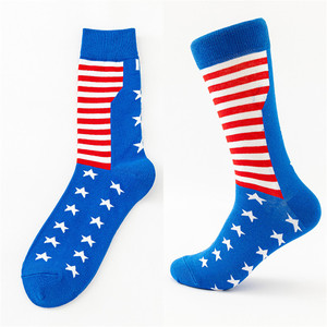 Venta al por mayor Hombres Mujeres Gran Tamaño Grande América EE. UU. Bandera Estrellas y Rayas Vestido Calcetines Algodón Moda Crew Sock - Product Image 6