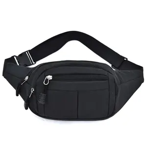 Large Crossbody Fanny Pack with 4-Zipper Pockets Sports Traveling Casual Hands-Free Wallets Waist Pack Phone Bag for All Phones